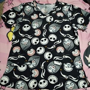 Nightmare Before Christmas Women's Scrub Top